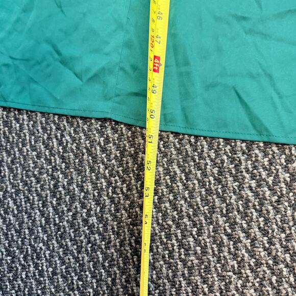 Alexa Admor Emerald Green Long Dress Rouched Sleeve High Neck Draped Satin Sz 8 - Picture 13 of 14